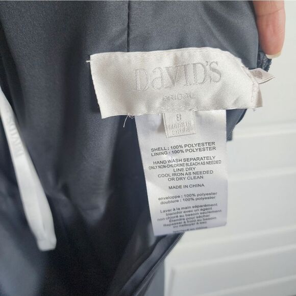 David's Bridal Gray Ruffle Maxi Dress - Picture 5 of 8